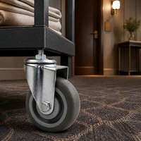 Roues pivotantes en caoutchouc thermoplastique TPR SHUNXINFA en gros, tige filetée, 3 pouces, 100 kg, avec frein pour chariot