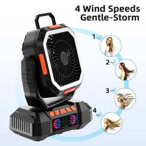 Portable USB 158H Outdoor Camping Fan 40000MAh Rechargeable Battery Powered Dual Motor Fan <b>Cooler</b> with Light Ventilation Fan - Product Image 2