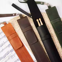 Simple Luxury PU Leather Drumstick Protective Bag Two-pack Drum Stick Bag Portable Musical Instrument Bags