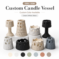Vases à bougies en ciment créatifs et uniques de style nordique, récipients à bougies vides mats de luxe, pots à bougies en ciment multi-styles pour fabricants de bougies