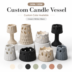 Recipientes de Cemento para Velas, Estilo Nórdico Creativo y Único, Recipientes Vacíos de Cemento Mate de Lujo, Multi-estilo, para Fabricantes de Velas - Product Image 4