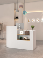 Petit Comptoir de Caisse Moderne en Bois pour Magasin de Vêtements pour Femmes et Salons de Beauté - Simple Bureau d'Accueil