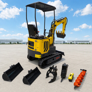 Prix d'usine – Mini-excavatrice compacte sur chenilles à cabine ouverte de 1 tonne avec moteur et pompe hydraulique – Garantie 1 an - Product Image 6