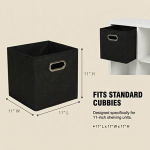 Collapsible Storage <b>Bins</b> with Handle Space-Saving Breathable 11x11x11 Inch Cube Organizer - Product Image 2