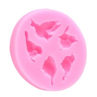 Moule en silicone DIY pour décoration de gâteaux et fondants, motif graphique 3D classique et populaire de moineaux de dessin animé, prix usine
