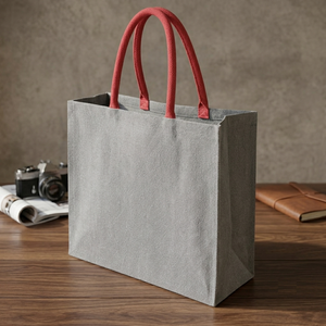 Sac fourre-tout en toile de coton recyclé 225 GSM avec soufflets, sac de courses promotionnel, poignées rembourrées, logo personnalisé, OEM, marque privée, vente en gros - Product Image 1