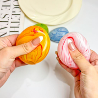 Jouets sensoriels à presser anti-stress à décompression à texture veinée, en TPR souple et moelleux, forme œuf, à montée lente, directement de l'usine