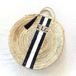 Panier rond en paille personnalisé tendance - Product Image 1