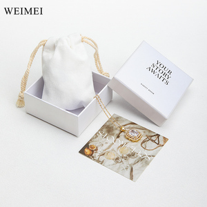 Custom Rectangle Cardboard Drawer Jewelry <b>Box</b> with Cotton Pouch Paper Gift Packaging - Product Image 5