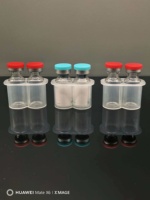 Vente en gros de contenants de 3 ml, 2 flacons, sécurisés et durables, boîte de rangement en plastique de 3 ml pour poudre lyophilisée de peptides, portable