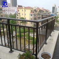 Pagar dan Pegangan Balkon/Tangga Aluminium, Kit Rel Dek Aluminium Hitam Matte 6 Kaki X 36 Kaki X 8 Kaki X 42 Inci