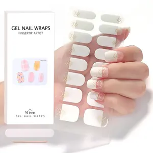 Fabriek Leveren Langdurige Semi-Cured Gel Nagel Sticker Met De Led Lamp Gel Nail Wraps