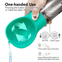 Gourde d'eau portable pour chien 3 en 1 avec récipient pour nourriture et sac à déchets pour chiens et chats en voyage