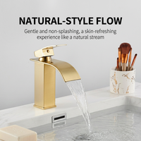 Robinet cascade en acier inoxydable pour lavabo, eau chaude et froide, design moderne, montage sur comptoir, robinet de lavabo pour salle de bain