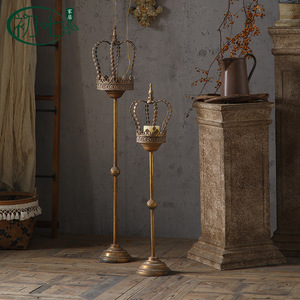 Vintage Crown Floor <b>Candlestick</b> A3293 Decorative Wedding Candle Holder Irregular Shape - Product Image 2