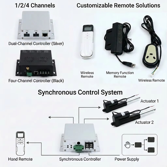 Wireless Remote Control System for 2 Actuators 433MHz for DIY Furniture