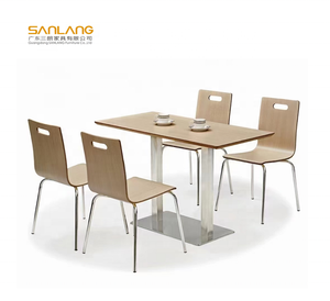 Ensemble de salle à manger, buffet, café McDonald's, restauration, chaise de cantine <span class=keywords><strong>en</strong></span> acier inoxydable, table <span class=keywords><strong>en</strong></span> bois industriel, table <span class=keywords><strong>en</strong></span> contreplaqué, chaises pour restauration rapide - Product Image 2