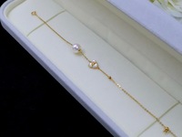 Bracelets et Joncs Élégants en Or Véritable 18 carats avec Diamants et Perles de Culture d'Eau Salée Naturelles Akoya du Japon de 6,5-7 mm, Ornés de Camélia et de Nacre