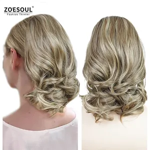 Synthetic Ponytail Extension Short Blonde Natural Curly Drawstring Ponytail For Women Hairpiece