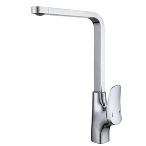Minimally Modern 59-1 Brass Kitchen Faucet with Hot and Cold Kitchen Mixer, Single Hole Chrome Black Faucet - Product Image 4