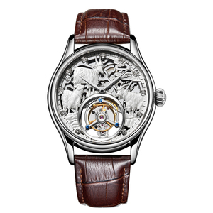 Luxury Design Skeleton Mechanical Watch High-End Stainless Steel Tourbillon Men's Watch Leather Strap Sapphire Crystal Dial - Product Image 2