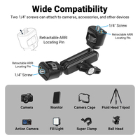 Bras articulé professionnel en alliage d'aluminium de 5 pouces à friction réglable pour appareil photo DSLR, moniteur LCD et éclairage LED (support froid)