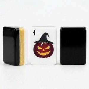 Juego de Mahjong Americano Personalizado de Halloween, Ecológico y Duradero, con Diseño de Calabaza Espeluznante, 160 Fichas de Mahjong Acrílicas, Juego de Mesa para Fiestas - Product Image 4