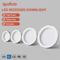 Plafonnier LED encastré moderne anti-éblouissement de haute qualité en fer 9W 12W 18W 24W pour éclairage commercial