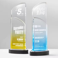 Trophée en cristal personnalisé avec impression UV, logo gravé au laser, dégradé de couleurs, pour cérémonie de remise de prix, souvenirs d'événements
