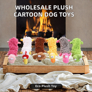 Jouet à mâcher écologique pour animaux de compagnie, en peluche, en velours, pour le nettoyage des dents, jouet couineur durable pour chien, interactif pour chiots, pour chiens de petite, moyenne et grande taille - Product Image 2