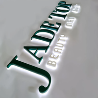 BOYANG Señalización más vendida Nombre DE LA EMPRESA Señalización de construcción Logotipo de retroiluminación 3D Espejo de acero inoxidable Logotipo de retroiluminación 3D para exteriores