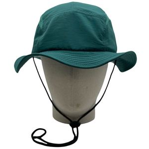 Achetez un chapeau de pêcheur en polyester à visière plate, personnalisé, pour l'extérieur, à séchage rapide, uni, sans motif, pour l'été - Product Image 1