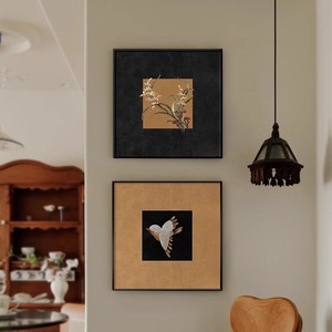 Framed Wall Art Abstract Painting Oil Canvas Black Frame Square Modern Minimalist Decor For Living Room <b>Bedroom</b> Entryway - Product Image 2