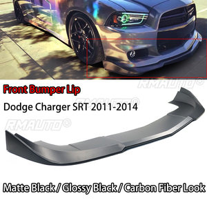 For 2011-2014 Dodge Charger SRT Front Bumper Lip Body Kit Spoiler <b>Diffuser</b> Spilitter Carbon Fiber Look <b>Car</b> Acesssories Tools - Product Image 1