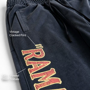 Pantalon de survêtement vintage délavé pour homme, avec impression de lettres verticales personnalisées sur le côté, cordon de serrage, coupe large, style hip-hop streetwear, pantalon décontracté pour homme - Product Image 4
