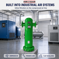 Nouveau filtre à air comprimé en acier au carbone de haute précision pour système pneumatique industriel, conception de boîtier à bride, 90 Nm/min