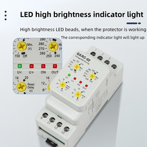 รีเลย์ตรวจสอบแรงดันไฟฟ้า Gkrc 02 220 380Vac แบบสามเฟสสี่สาย สำหรับตรวจจับลำดับเฟสและป้องกัน - Product Image 3