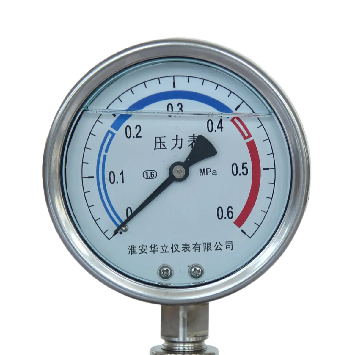 Manómetro de presión resistente a los golpes lleno de líquido