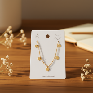 Collar de acero inoxidable con colgante de corazón chapado en oro, joyería moderna para mujer. - Product Image 2