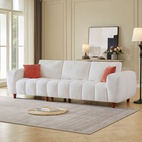 Ensemble de meubles de salon modernes en tissu avec rangement, canapé confortable, fauteuil et table basse pour appartement