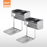 Friteuse électrique professionnelle automatique RAF 2500W 5,5L+5,5L à 2 paniers en acier inoxydable