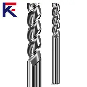 KF Carbide 50 HRC Long Handle 3 Flutes Milling Cutter For Aluminum Precision Cutting Tool