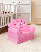 Silla Plegable Premium China Compress, Silla Rosa de Princesa, Espuma Montessori, Sofá Infantil 2 en 1, Cama para Niños