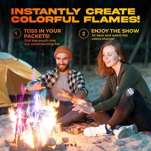 Mystical Fire 250g Boîtes en plastique Magical Fire Colorant Packets Wood Burning Color Fire Flame Color Change Powder for Campfire - Product Image 4