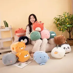 Plush toys with different animal images can be used as a warm hand cushion as a pillow, and children love toys with soft pillows