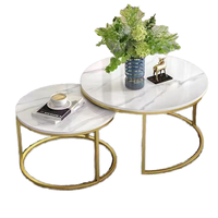 Table basse centrale gigogne au design moderne en laiton doré chromé plateau en acier MDF verre marbre meuble de salon réglable pour la maison