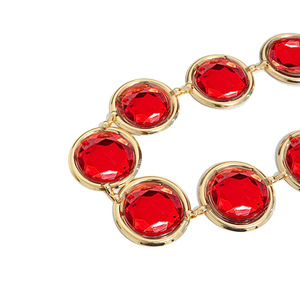 Ladies 'vành đai thắt lưng Gương trang trí giản dị vành đai thắt lưng mã não tinh thể eo Chuỗi Ruby chuỗi kim loại bán buôn - Product Image 4