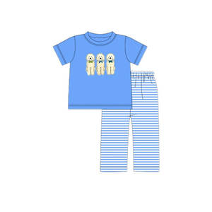 BLP1357 boutique personalizada bebé niño azul regalo globo estampado ropa conjunto otoño trajes al por mayor manga larga conjunto azul - Product Image 2