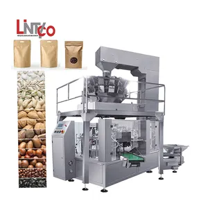 Automatic rotary Nitrogen Flush granule grain sachet seeds peanuts popcorn snacks doypack packaging machine