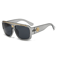 Gafas de Sol Grandes de Marco Completo, Versátiles, Unisex, PC Gris, UV400, Modernas, para Dropshipping, Ligeras y Cómodas